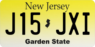 NJ license plate J15JXI