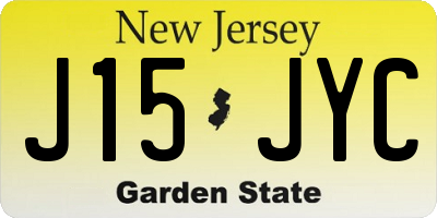 NJ license plate J15JYC
