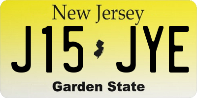 NJ license plate J15JYE