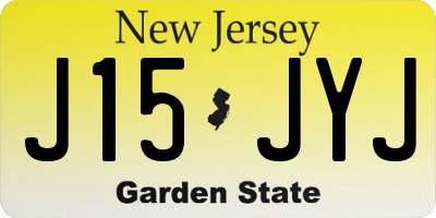 NJ license plate J15JYJ