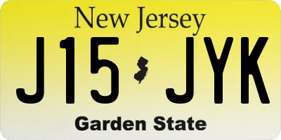 NJ license plate J15JYK