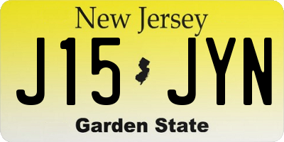 NJ license plate J15JYN