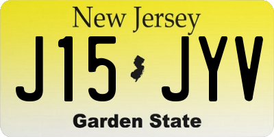 NJ license plate J15JYV