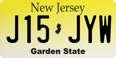 NJ license plate J15JYW