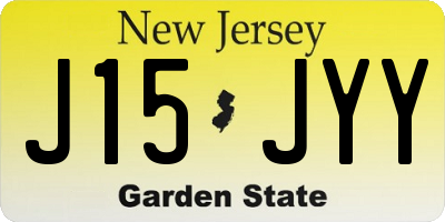 NJ license plate J15JYY