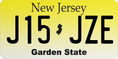 NJ license plate J15JZE