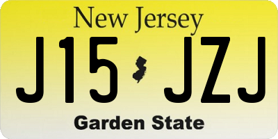 NJ license plate J15JZJ
