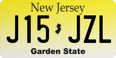 NJ license plate J15JZL