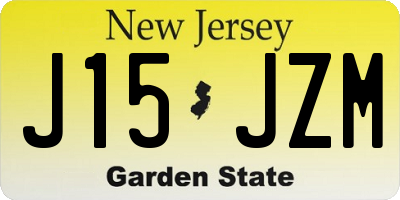 NJ license plate J15JZM