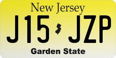 NJ license plate J15JZP