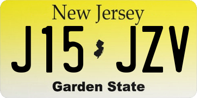 NJ license plate J15JZV
