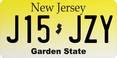 NJ license plate J15JZY