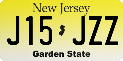 NJ license plate J15JZZ