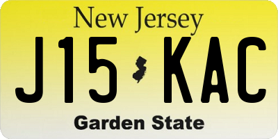 NJ license plate J15KAC