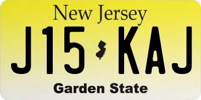 NJ license plate J15KAJ