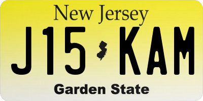 NJ license plate J15KAM