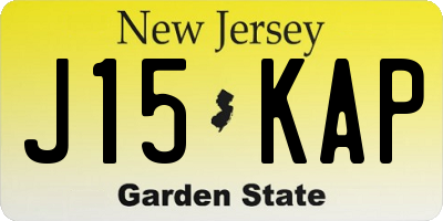 NJ license plate J15KAP
