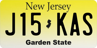 NJ license plate J15KAS