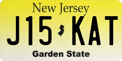 NJ license plate J15KAT