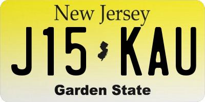 NJ license plate J15KAU
