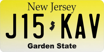 NJ license plate J15KAV