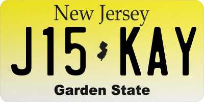 NJ license plate J15KAY