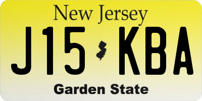 NJ license plate J15KBA