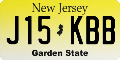 NJ license plate J15KBB