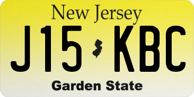 NJ license plate J15KBC