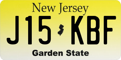 NJ license plate J15KBF