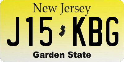 NJ license plate J15KBG