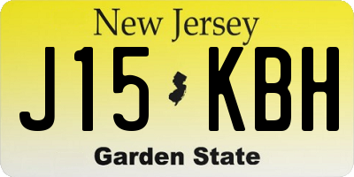 NJ license plate J15KBH