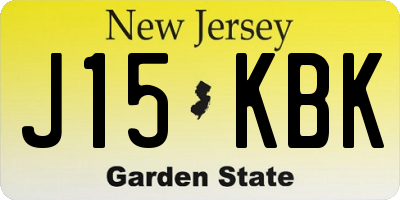 NJ license plate J15KBK