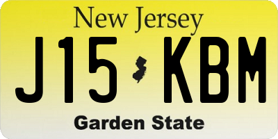 NJ license plate J15KBM