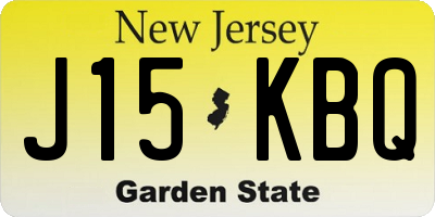 NJ license plate J15KBQ