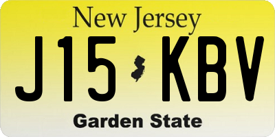 NJ license plate J15KBV