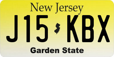 NJ license plate J15KBX