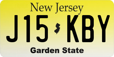 NJ license plate J15KBY