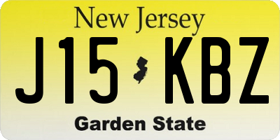 NJ license plate J15KBZ