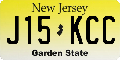 NJ license plate J15KCC