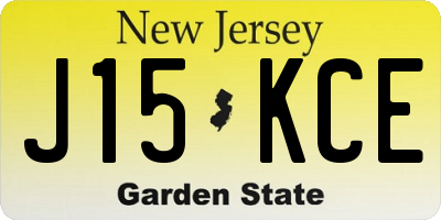 NJ license plate J15KCE