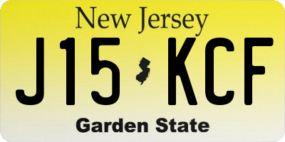 NJ license plate J15KCF