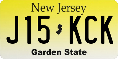 NJ license plate J15KCK