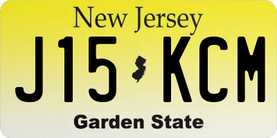 NJ license plate J15KCM