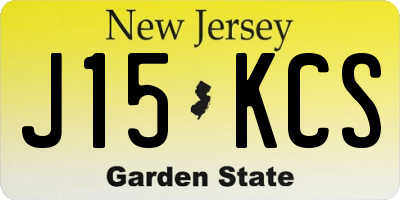 NJ license plate J15KCS