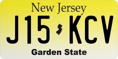 NJ license plate J15KCV