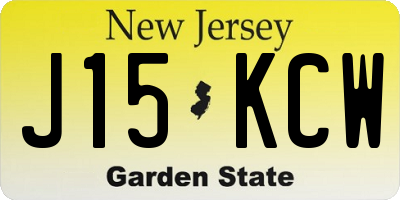 NJ license plate J15KCW