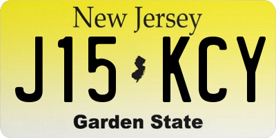 NJ license plate J15KCY