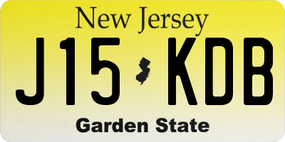 NJ license plate J15KDB