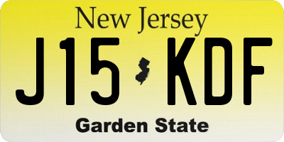 NJ license plate J15KDF